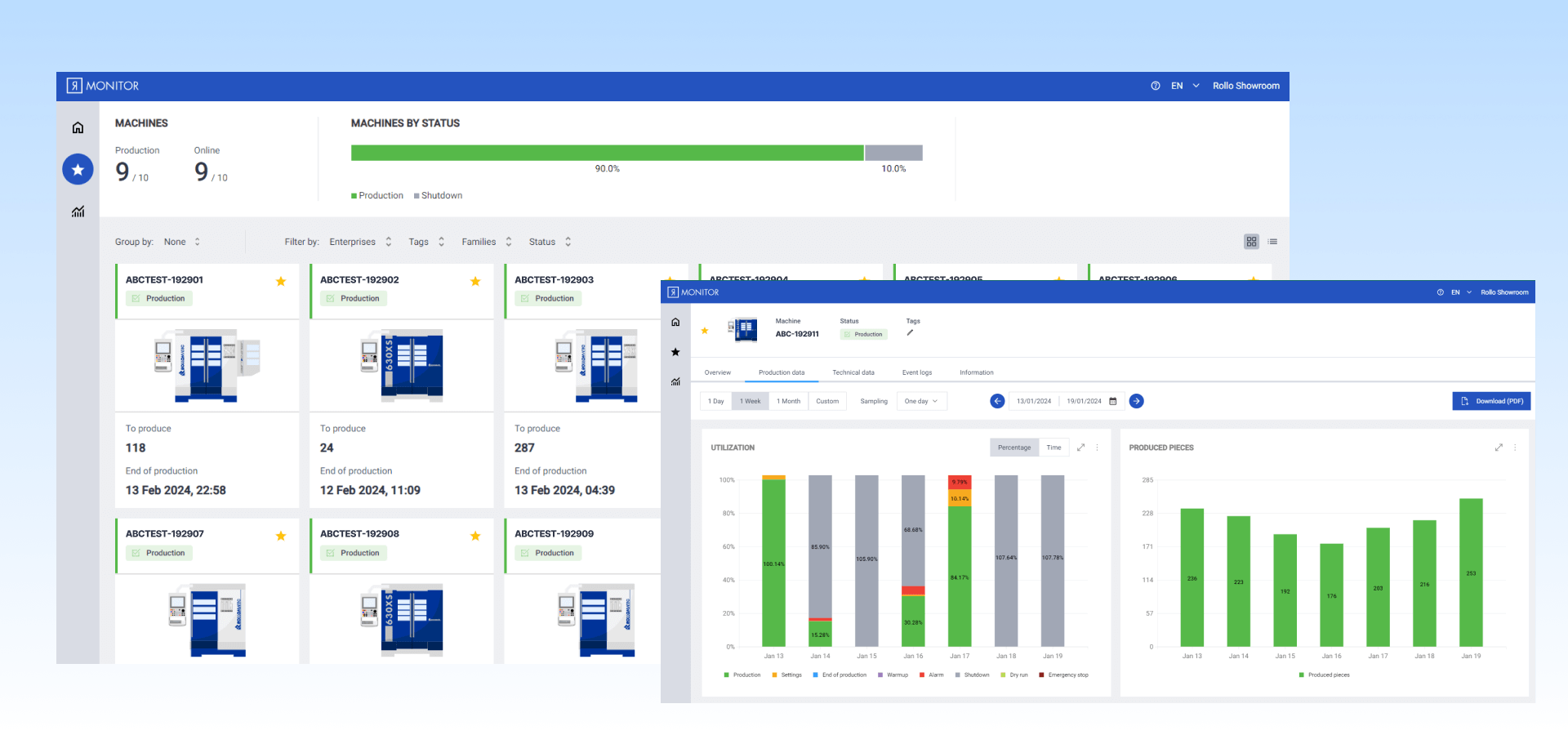 Web application for manufacturing