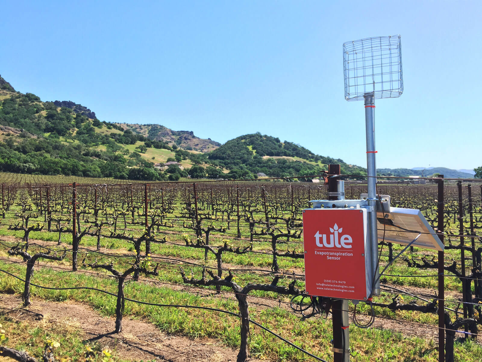 satellite-based Tule Technologies Evapotranspiration Sensor to cut water waste on farms