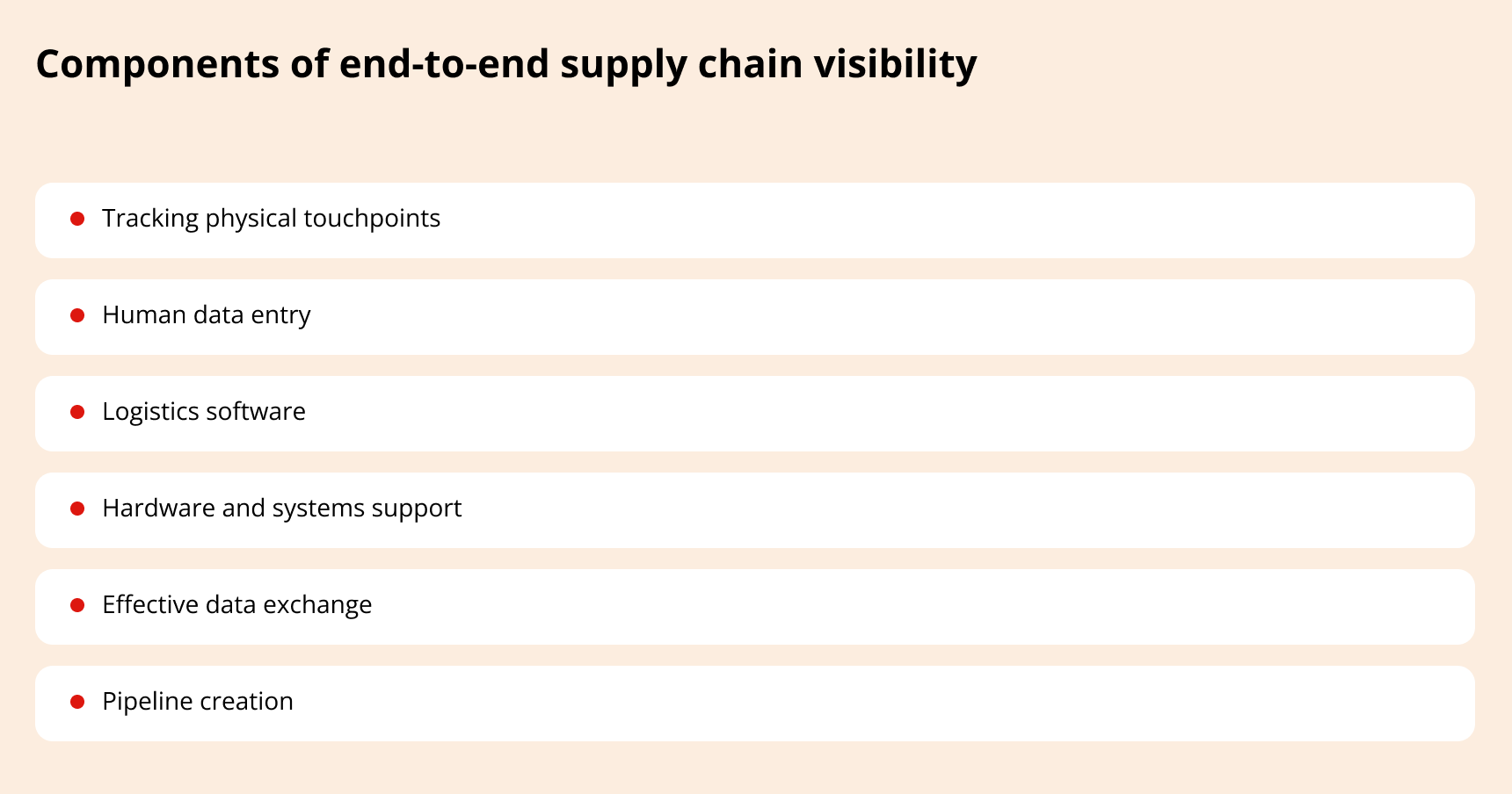 components end to end supply chain visibility