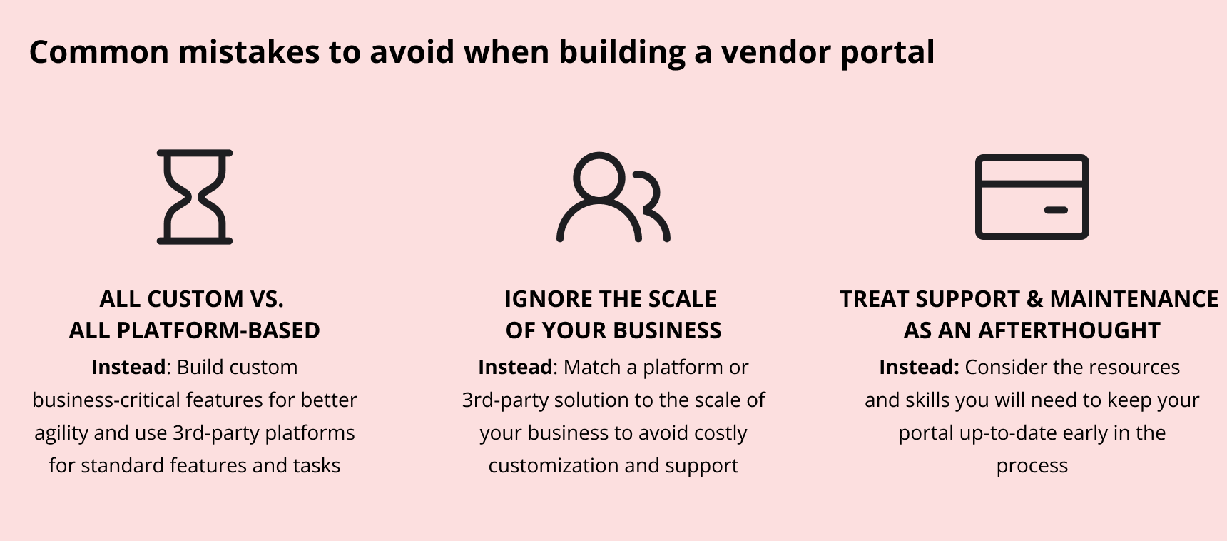 vendor portal development mistakes to avoid